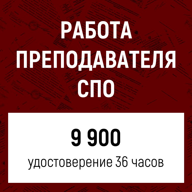 Организация работы преподавателя СПО
